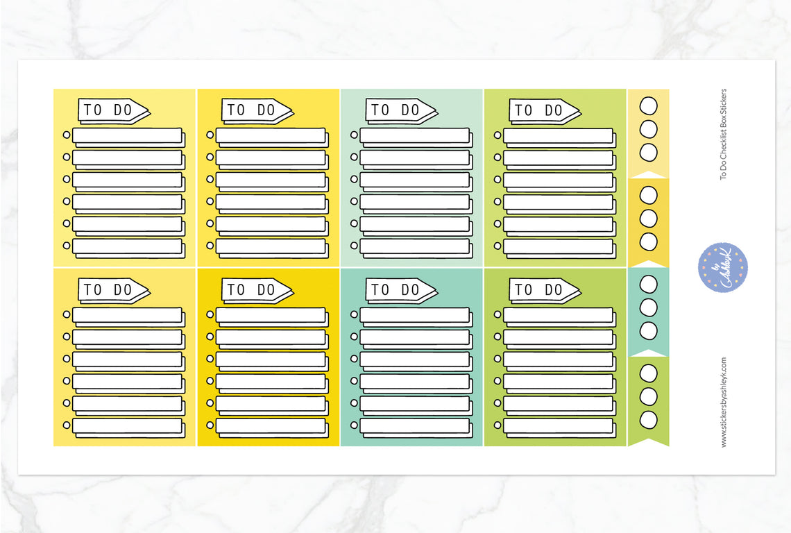 To Do Checklist Box Stickers - Lemon&Lime