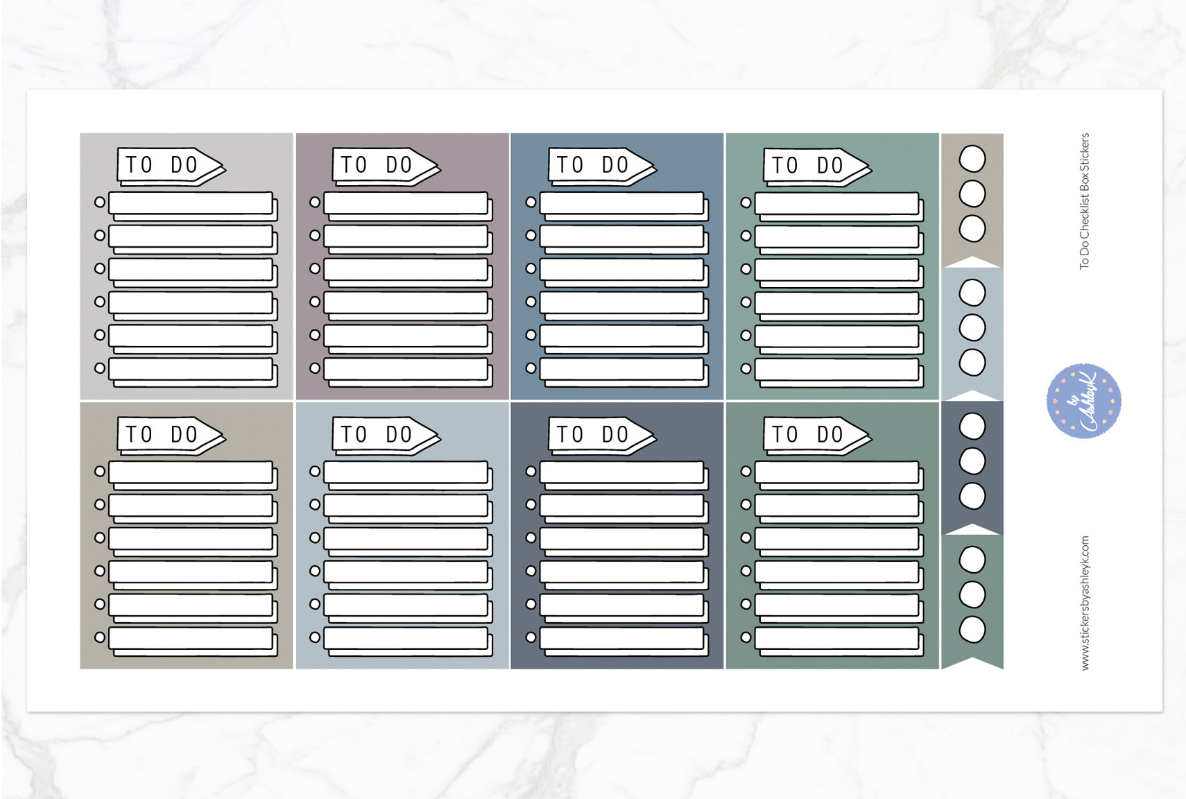 To Do Checklist Box Stickers - Modern Neutral