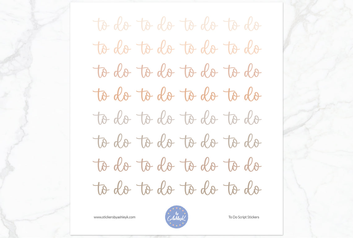 To Do Script Planner Stickers - Beige Neutral