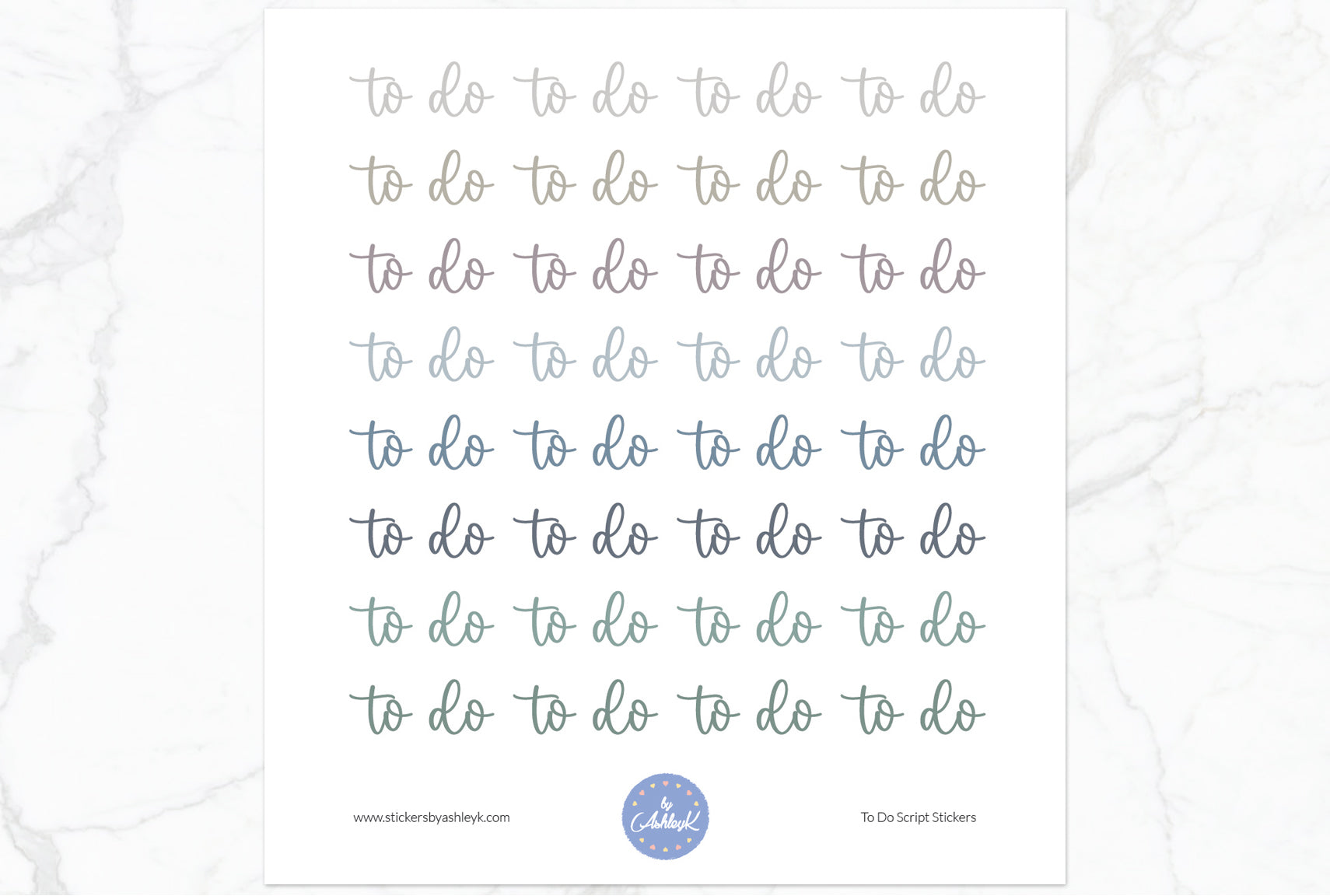 To Do Script Planner Stickers - Modern Neutral