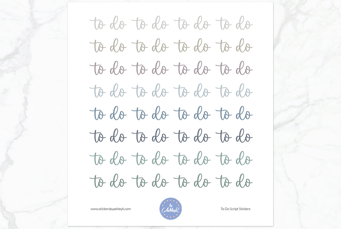 To Do Script Planner Stickers - Modern Neutral