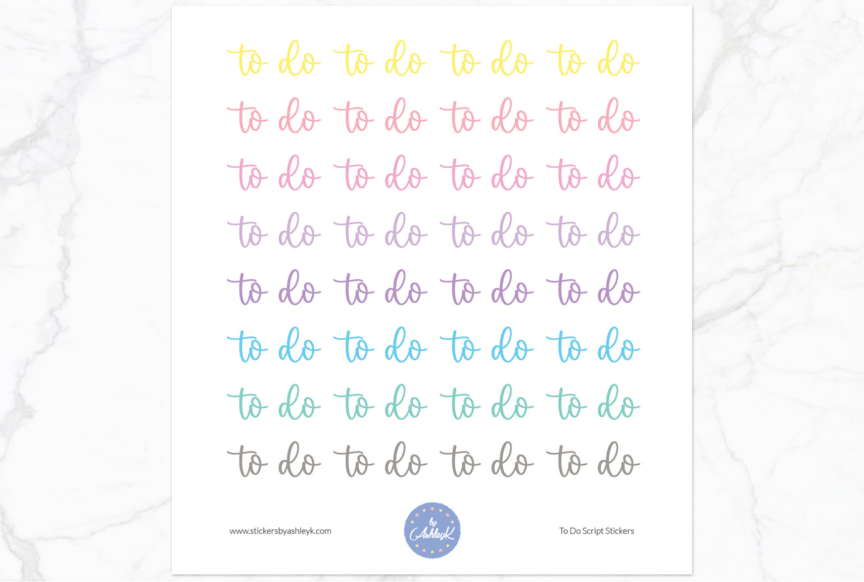 To Do Script Planner Stickers - Pastel