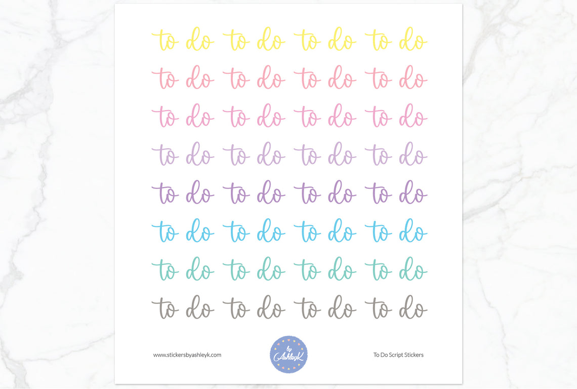 To Do Script Planner Stickers - Pastel