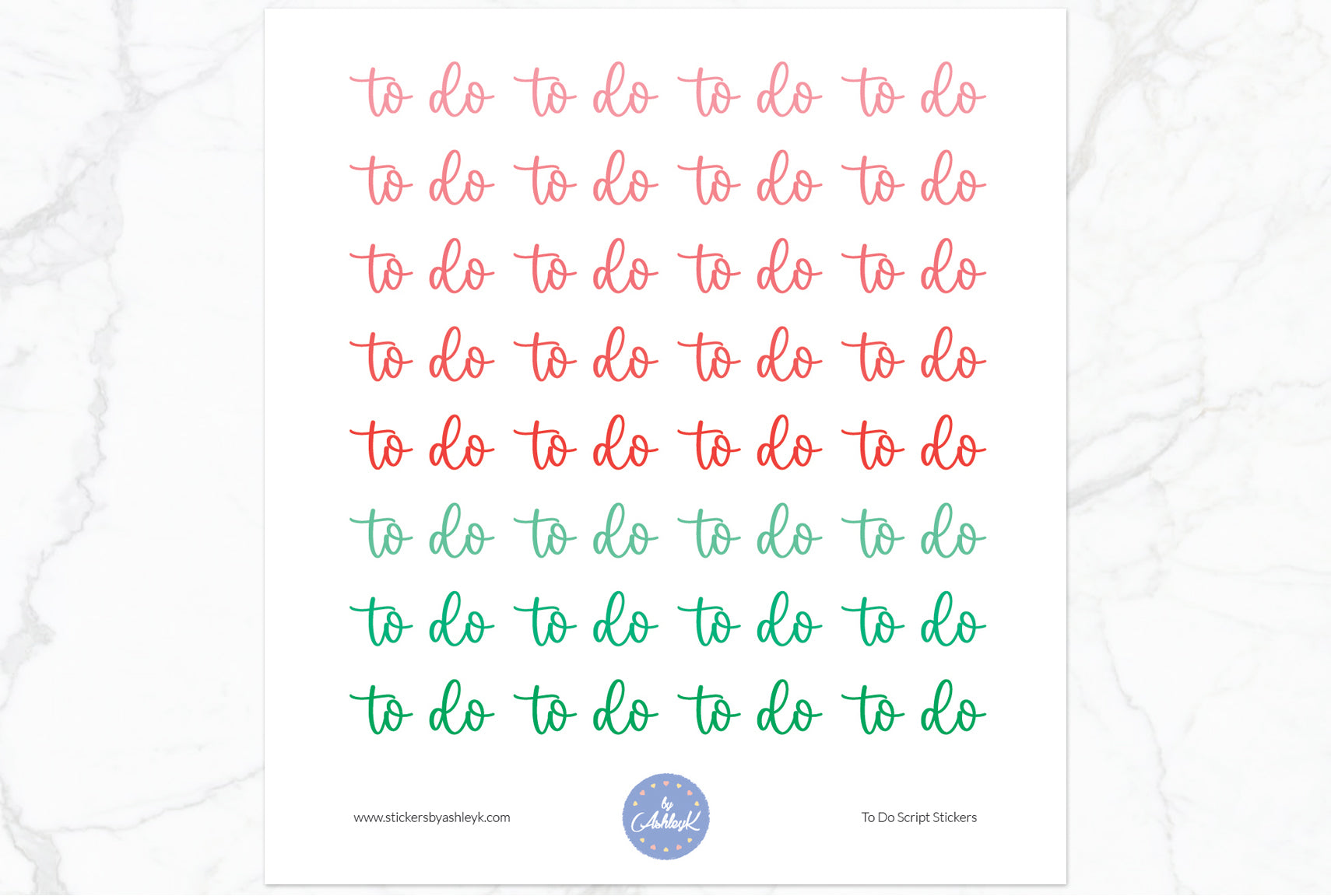 To Do Script Planner Stickers - Watermelon