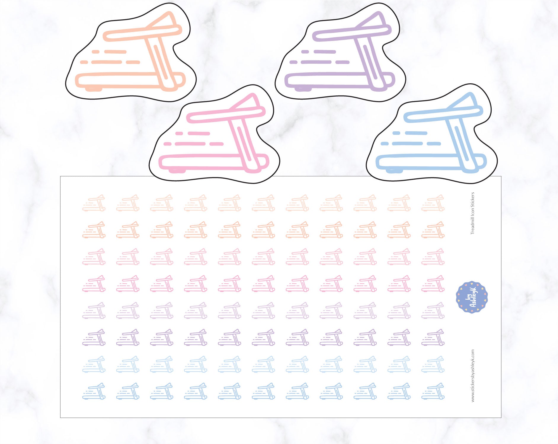Treadmill Icon Planner Stickers