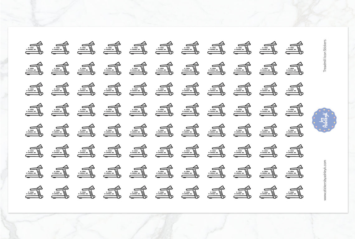 Treadmill Icon Planner Stickers - Black