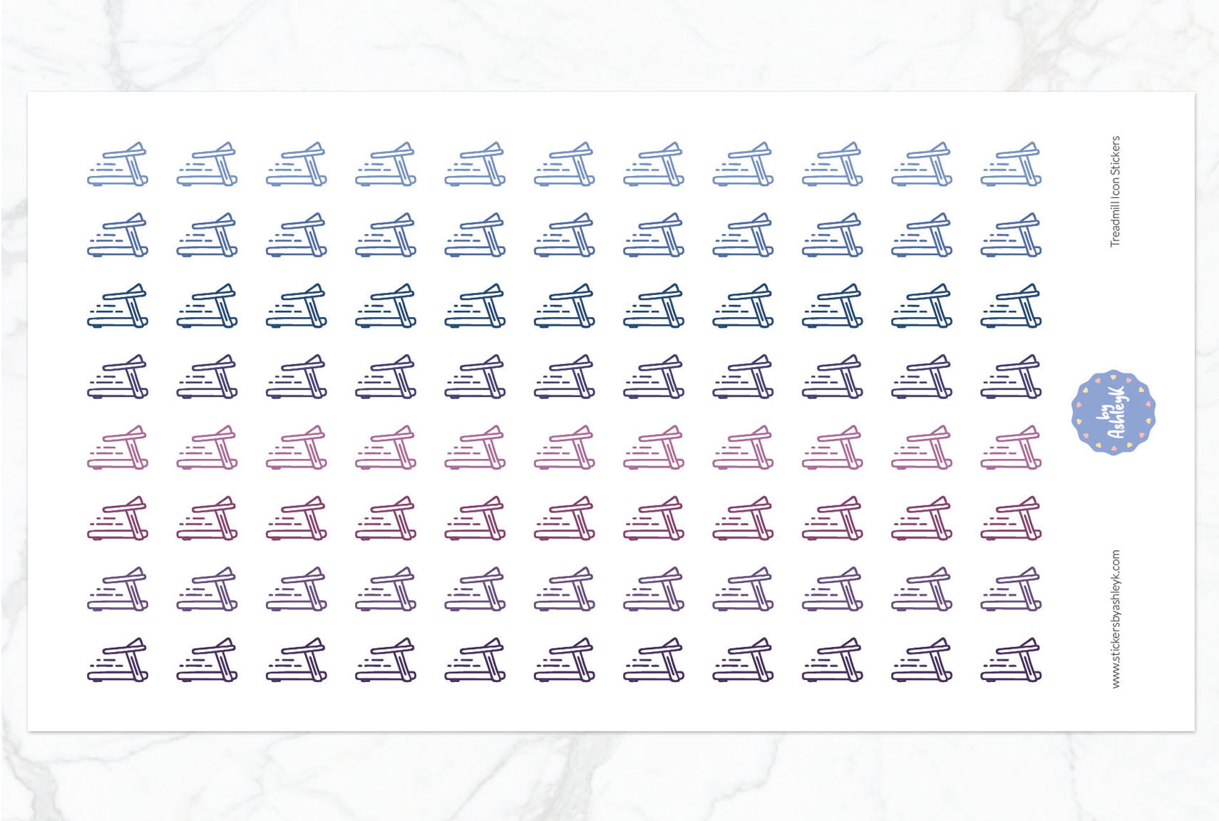 Treadmill Icon Planner Stickers - Blueberry