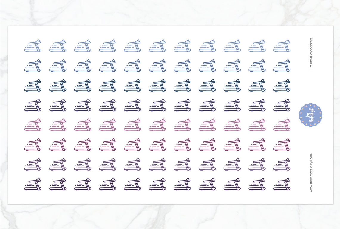 Treadmill Icon Planner Stickers - Blueberry
