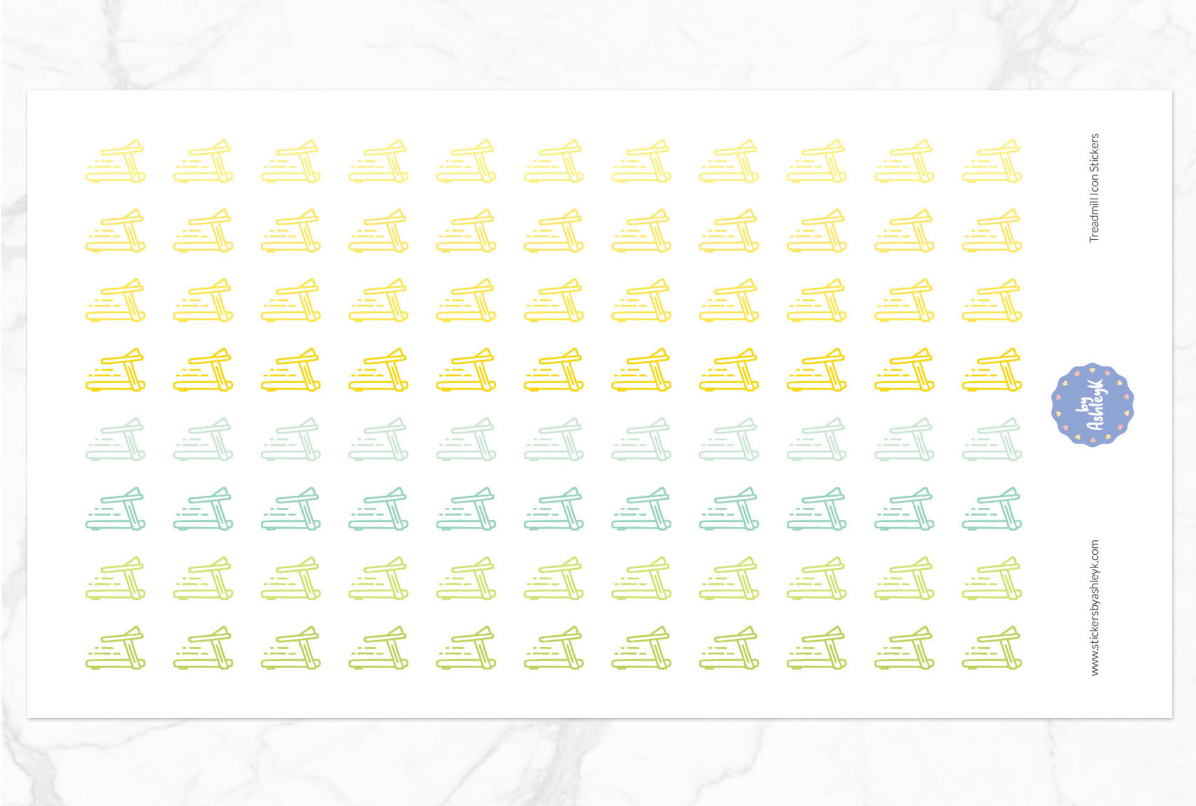 Treadmill Icon Planner Stickers - Lemon&Lime