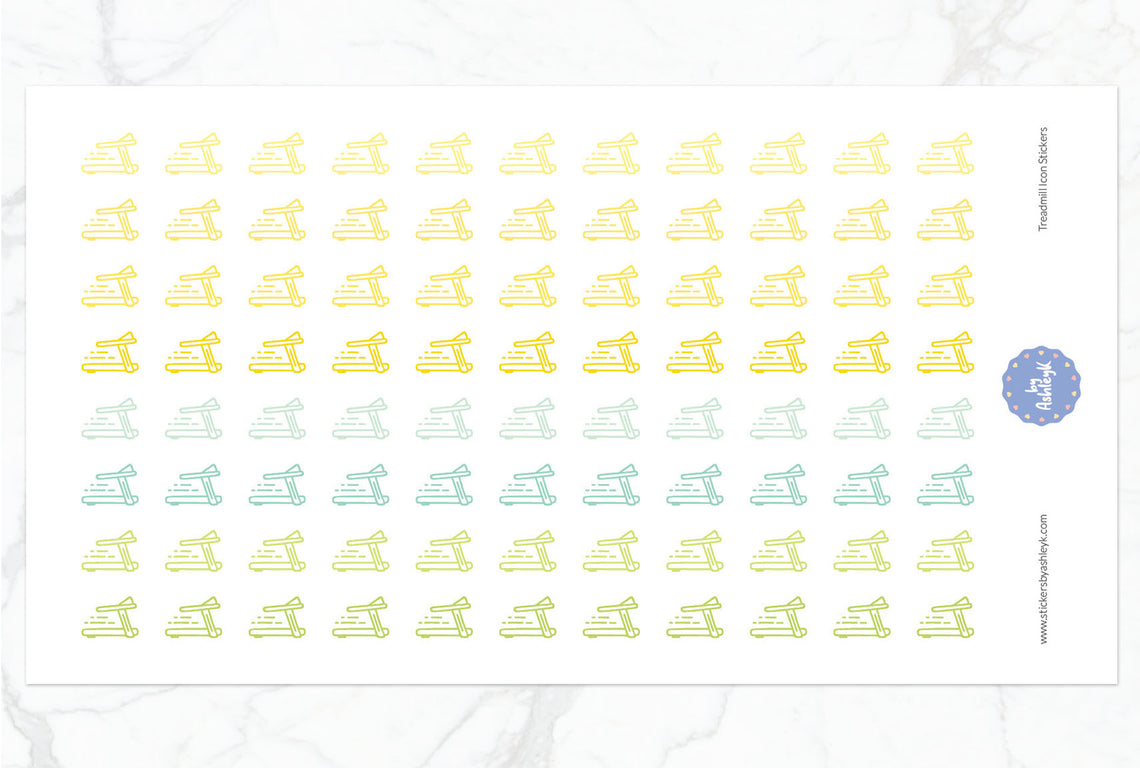 Treadmill Icon Planner Stickers - Lemon&Lime