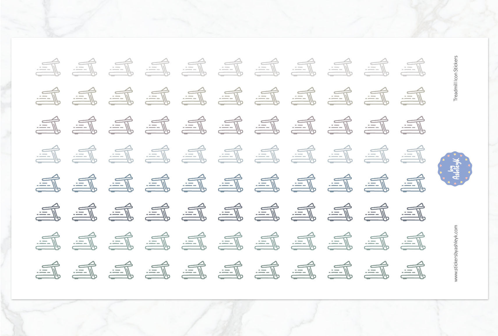 Treadmill Icon Planner Stickers - Modern Neutral