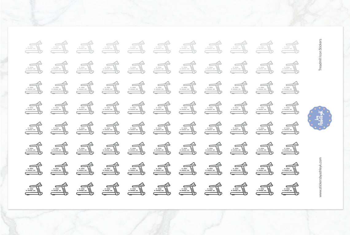 Treadmill Icon Planner Stickers - Monochrome
