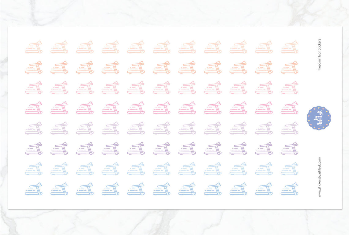 Treadmill Icon Planner Stickers - Pastel Sunset