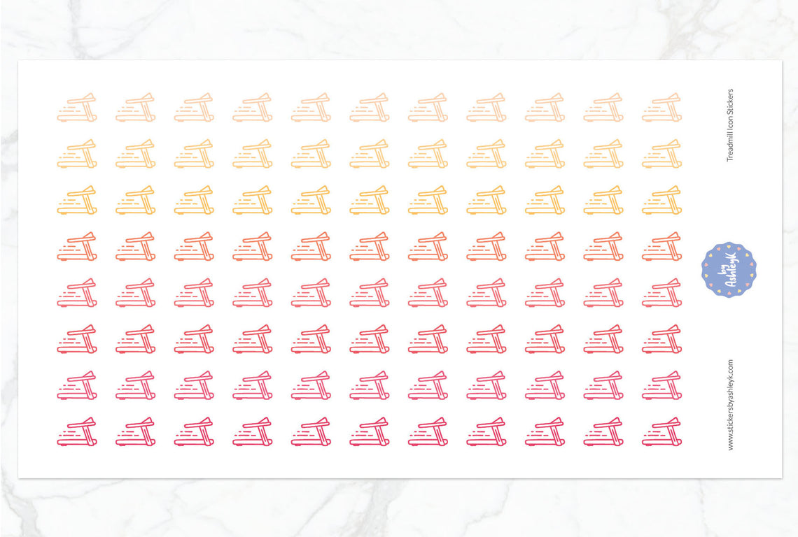 Treadmill Icon Planner Stickers - Peach
