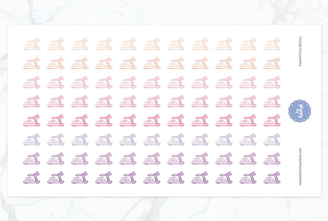Treadmill Icon Planner Stickers - Raspberry