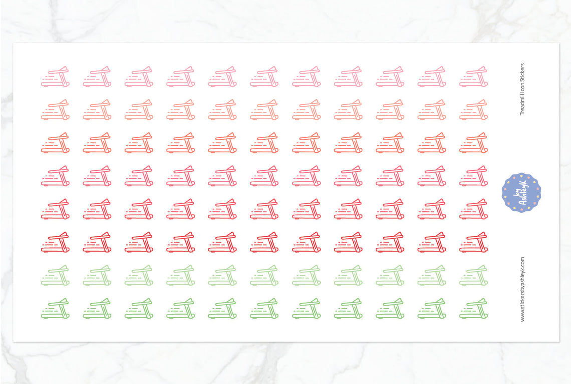 Treadmill Icon Planner Stickers - Strawberry