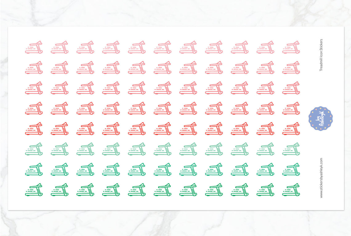 Treadmill Icon Planner Stickers - Watermelon