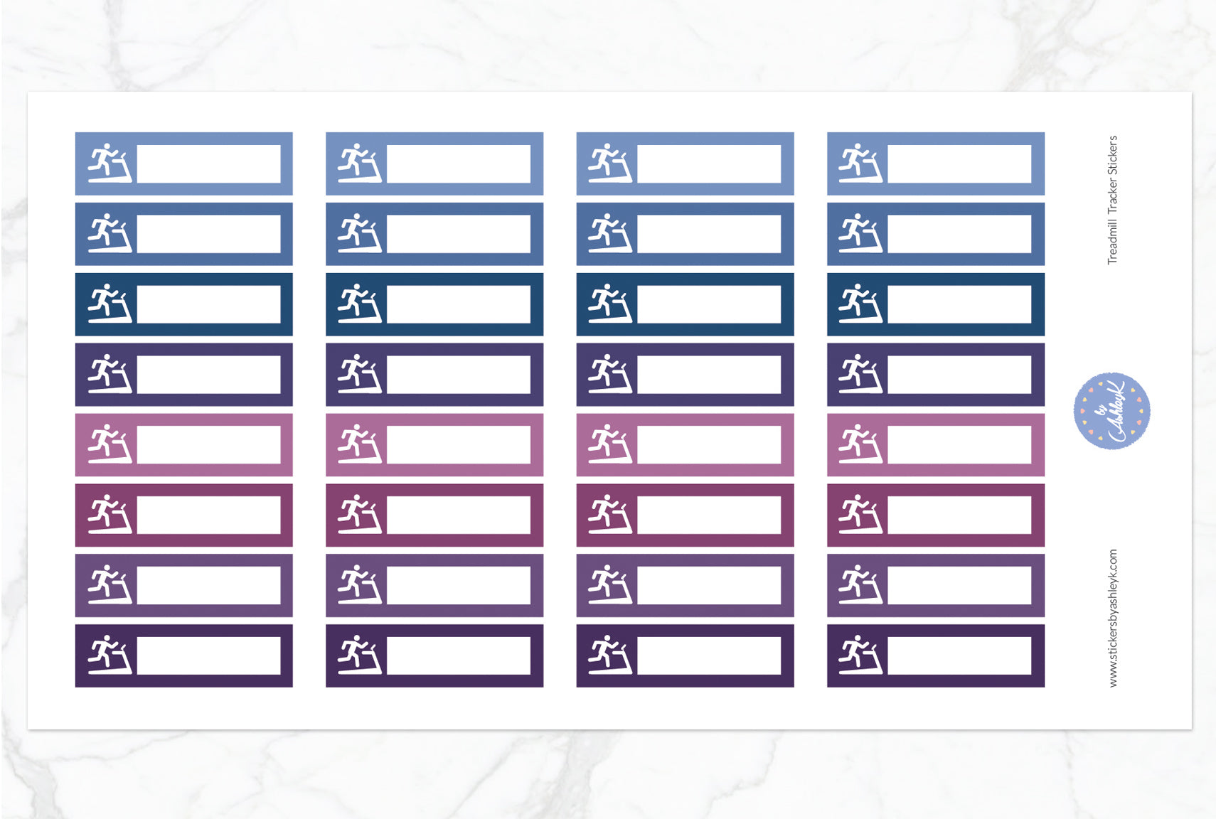 Treadmill Tracker Stickers - Blueberry