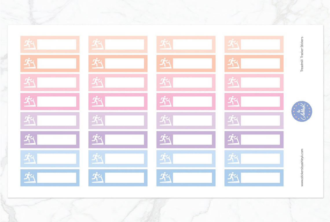 Treadmill Tracker Stickers - Pastel Sunset