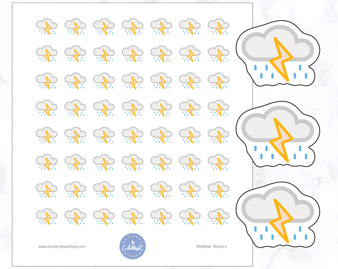 Thunder Storm Weather Stickers