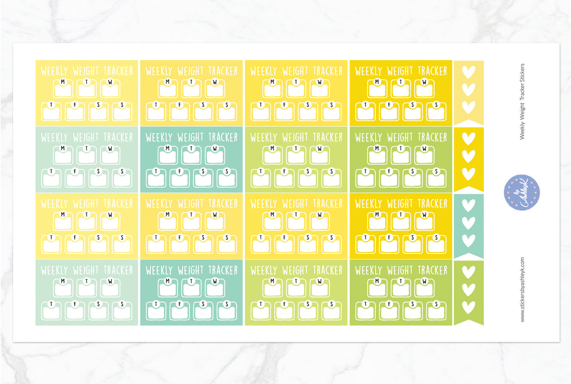 Weekly Weight Tracker Stickers - Lemon&Lime