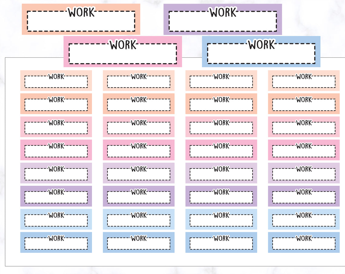 Work Dotted Label Stickers