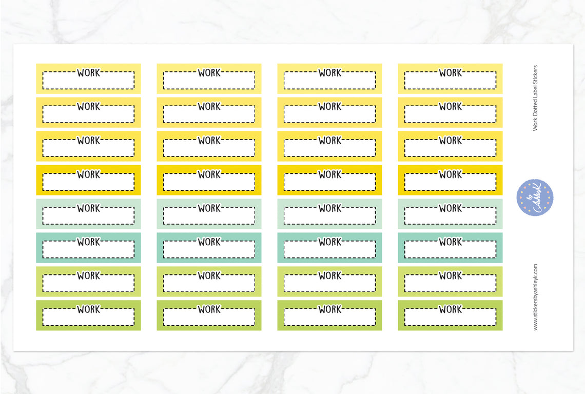 Work Dotted Label Stickers - Lemon&Lime