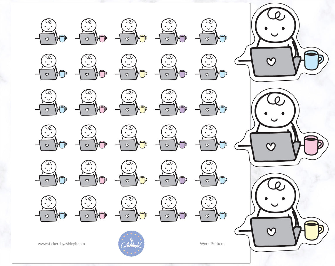 Mini Work Emoticon Stickers