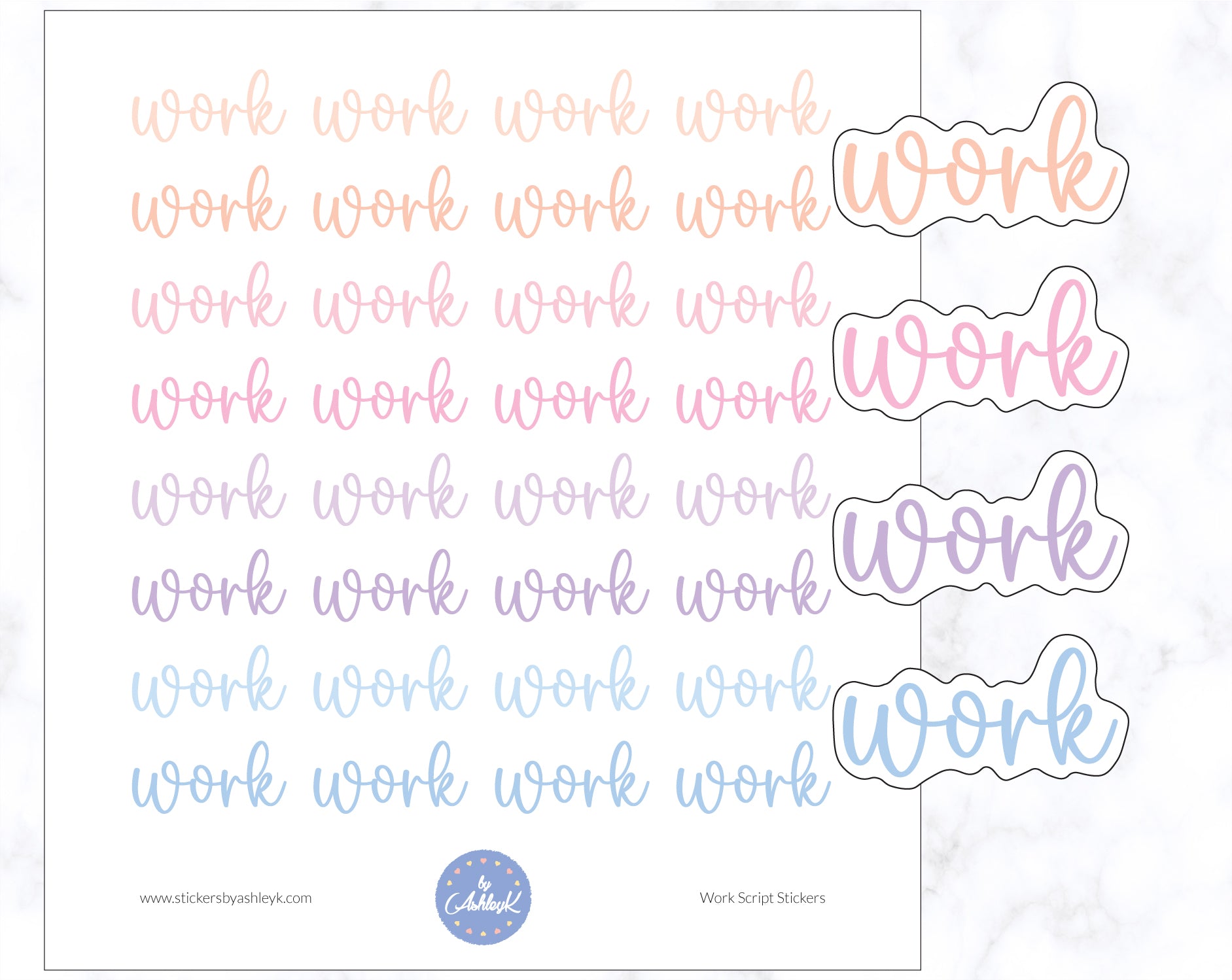 Work Script Planner Stickers