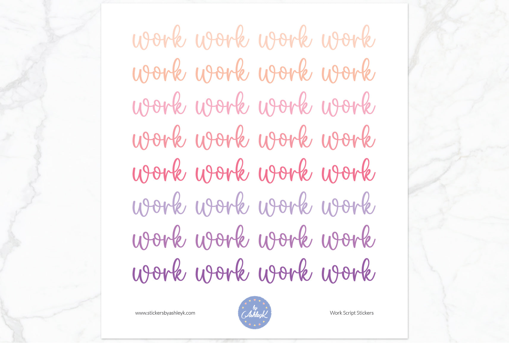 Work Script Planner Stickers - Raspberry