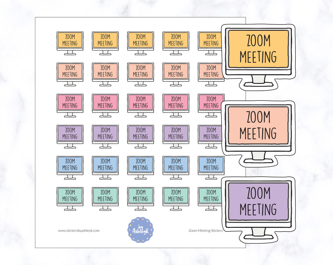 Zoom Meeting Planner Stickers