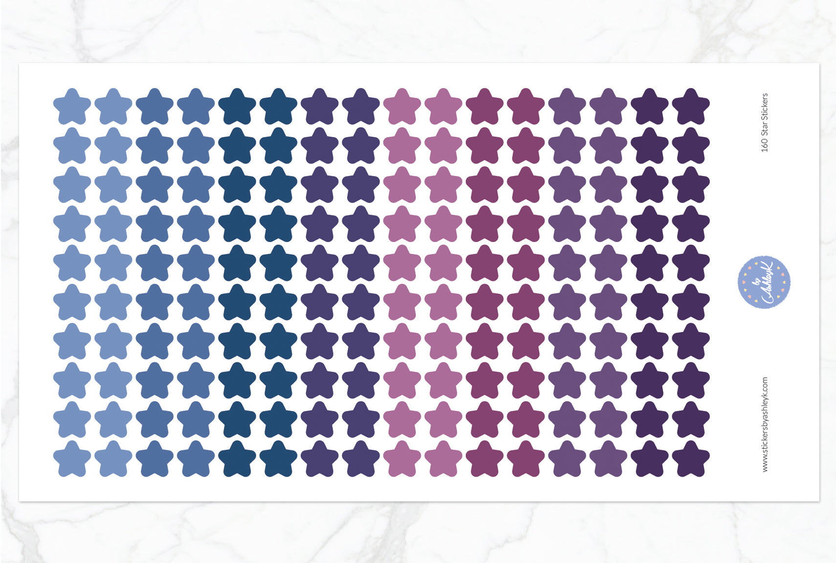 160 Star Stickers - Blueberry
