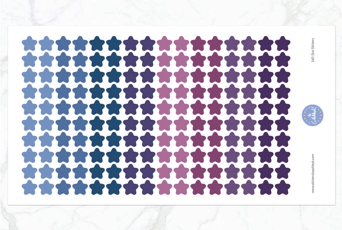 160 Star Stickers - Blueberry
