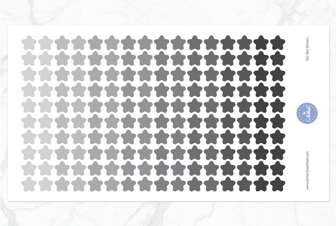 160 Star Stickers - Monochrome