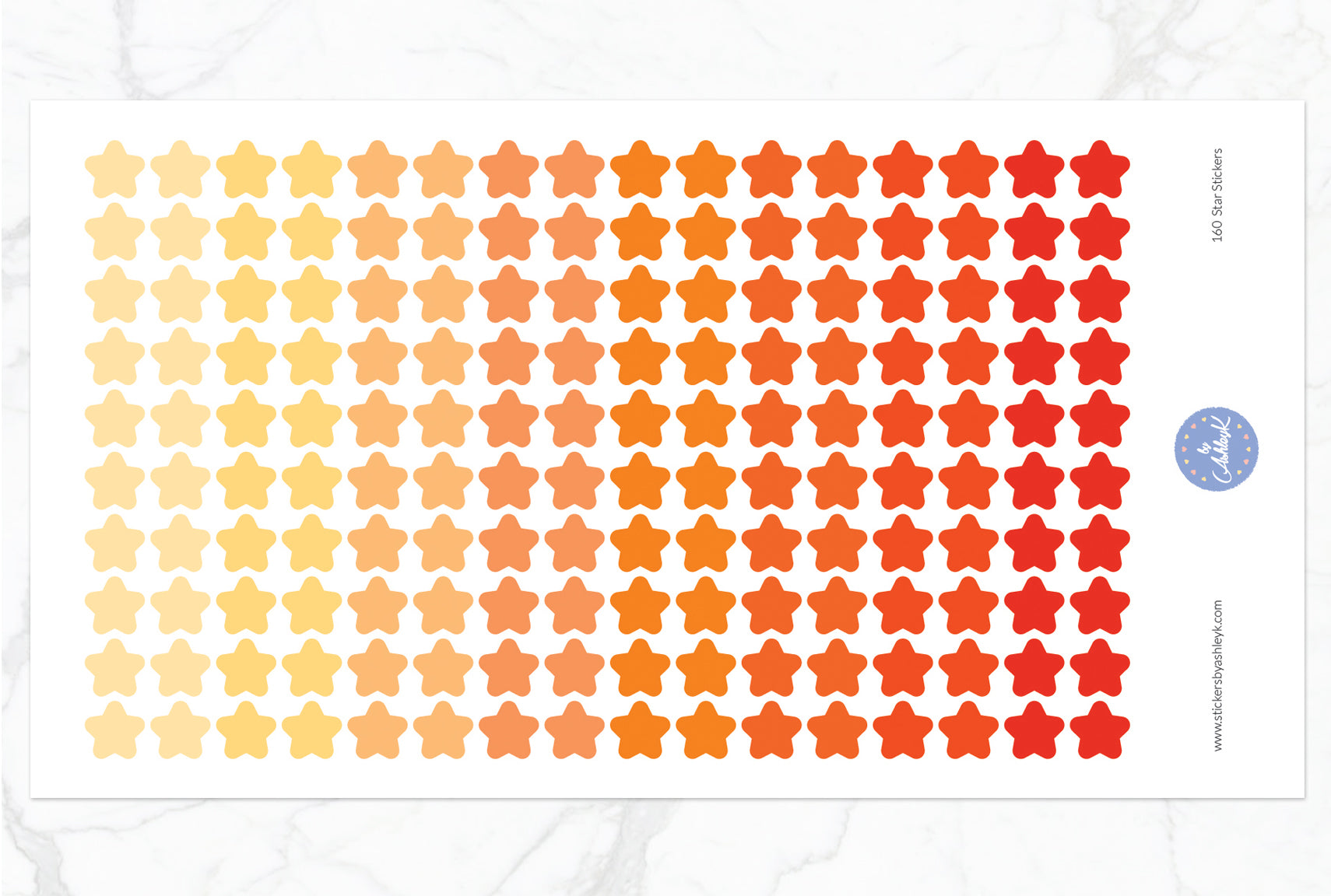 160 Star Stickers - Orange