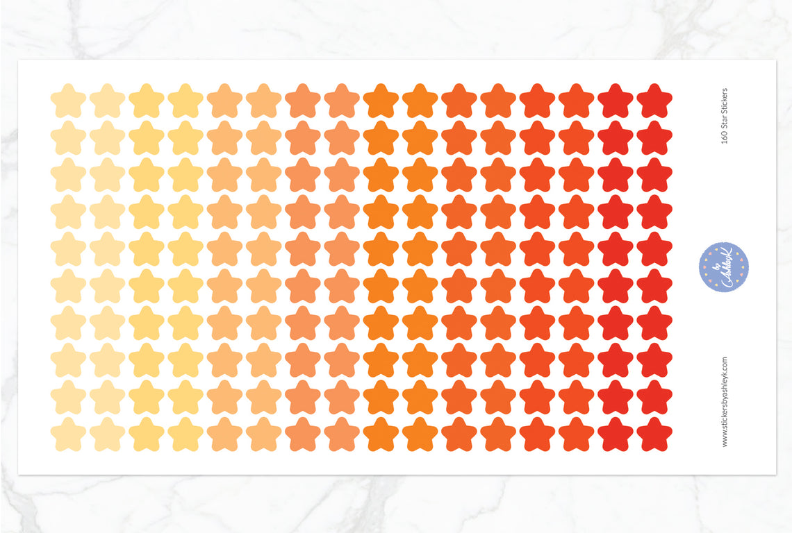 160 Star Stickers - Orange