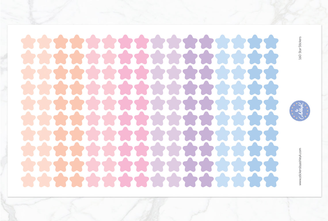 160 Star Stickers - Pastel Sunset