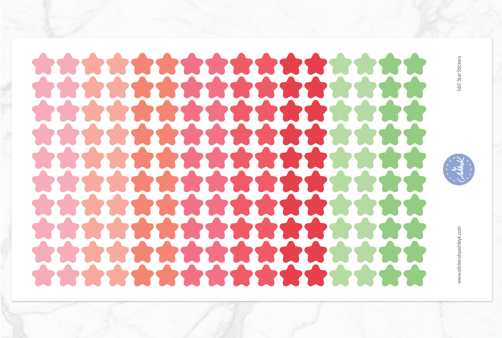 160 Star Stickers - Strawberry