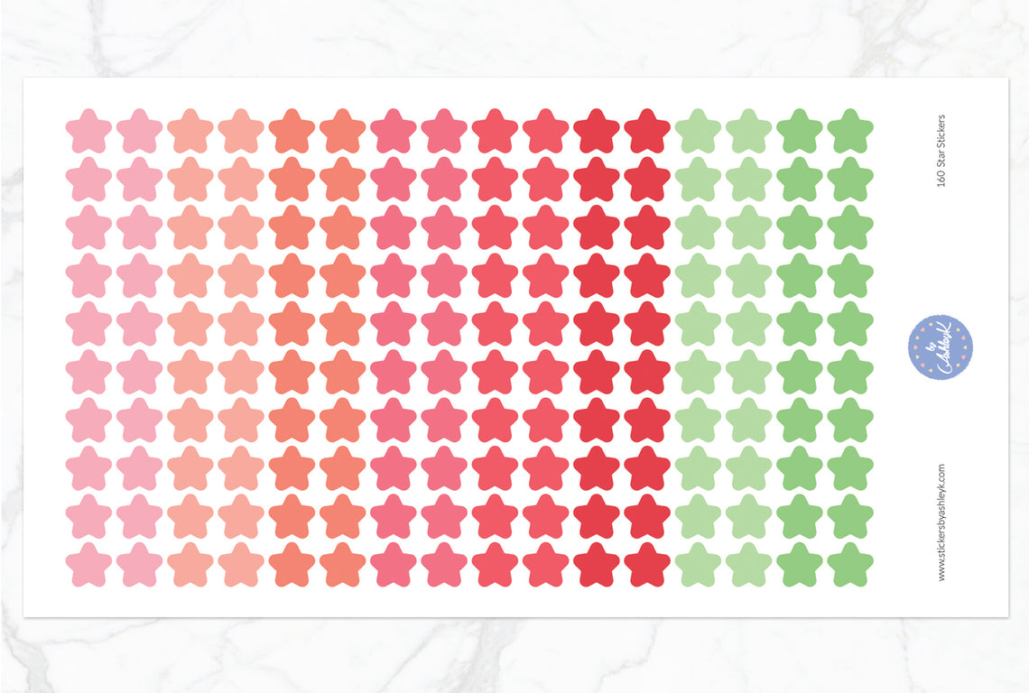 160 Star Stickers - Strawberry