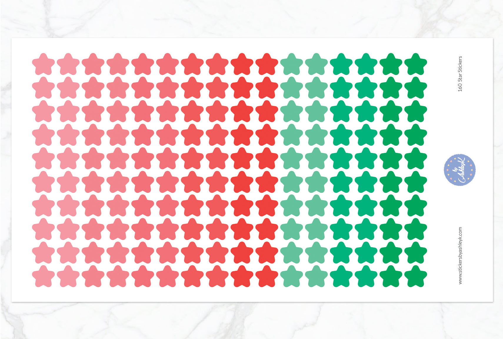 160 Star Stickers - Watermelon