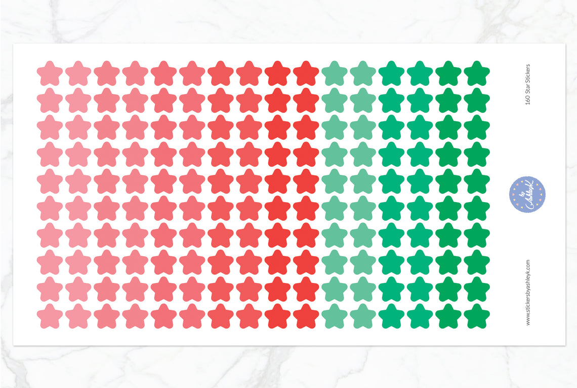 160 Star Stickers - Watermelon
