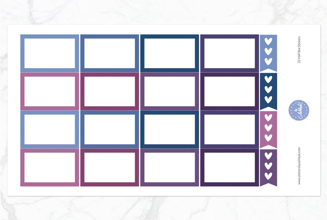 16 Half Box Stickers - Blueberry