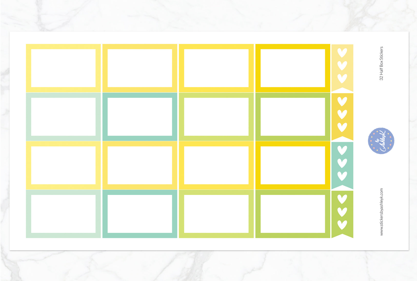 16 Half Box Stickers - Lemon&Lime