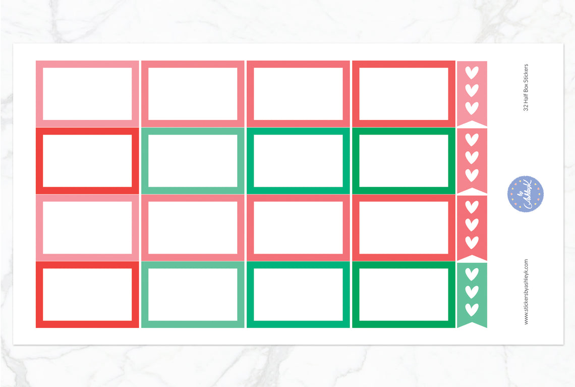 16 Half Box Stickers - Watermelon