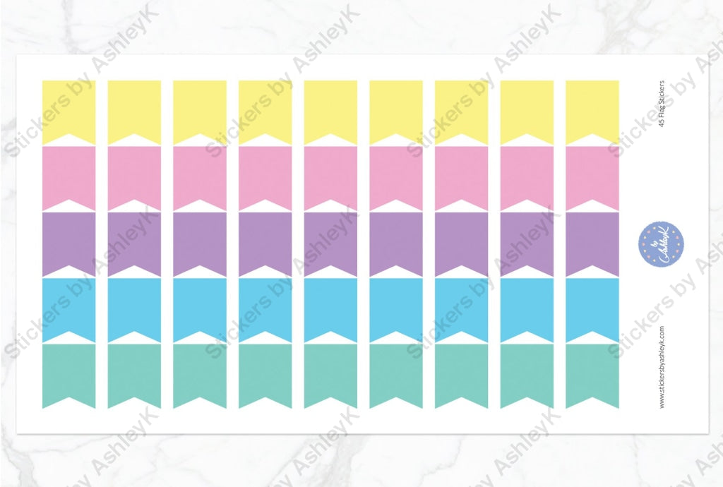 45 Large Flag Stickers - Pastel