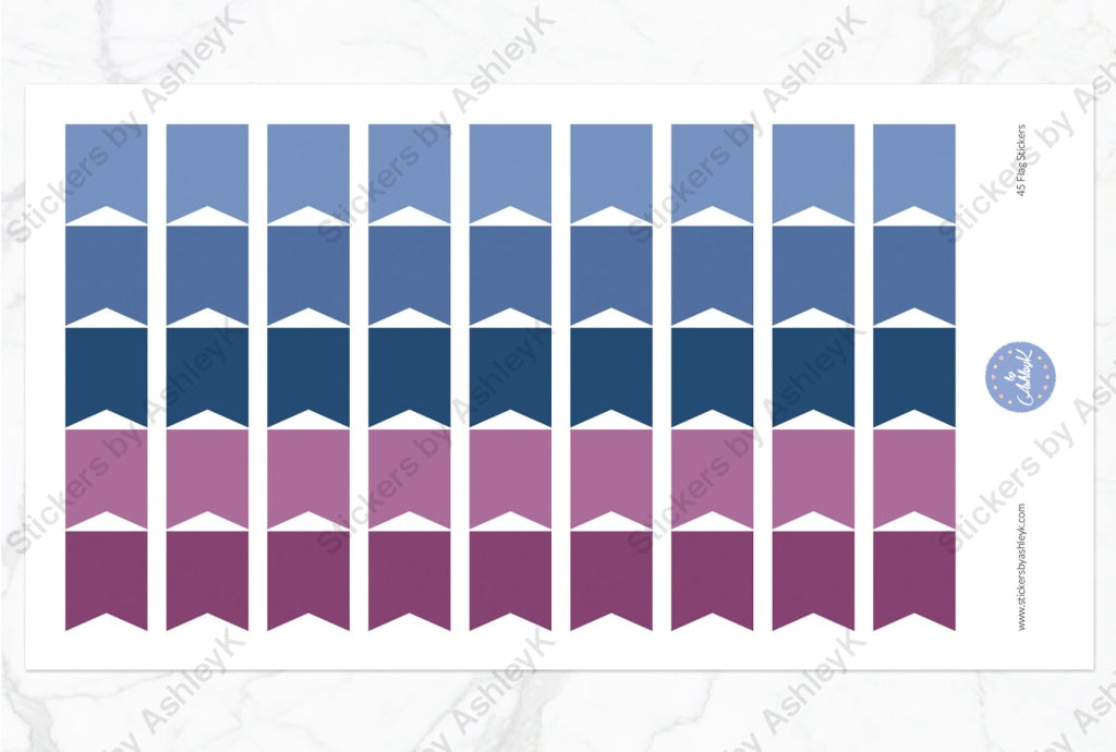 45 Large Flag Stickers - Blueberry
