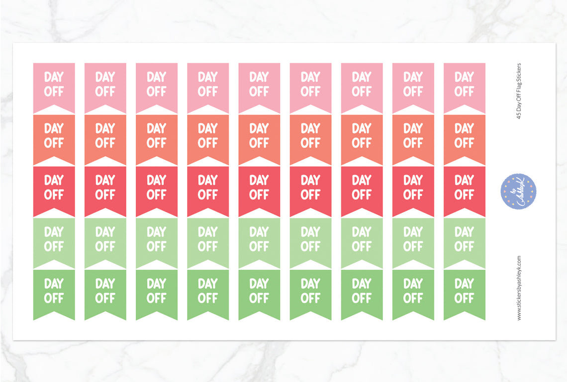 45 Day Off Flag Stickers - Strawberry