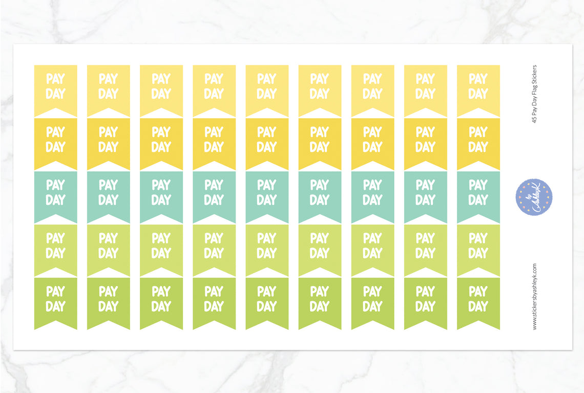 45 Pay Day Flag Stickers - Lemon&Lime