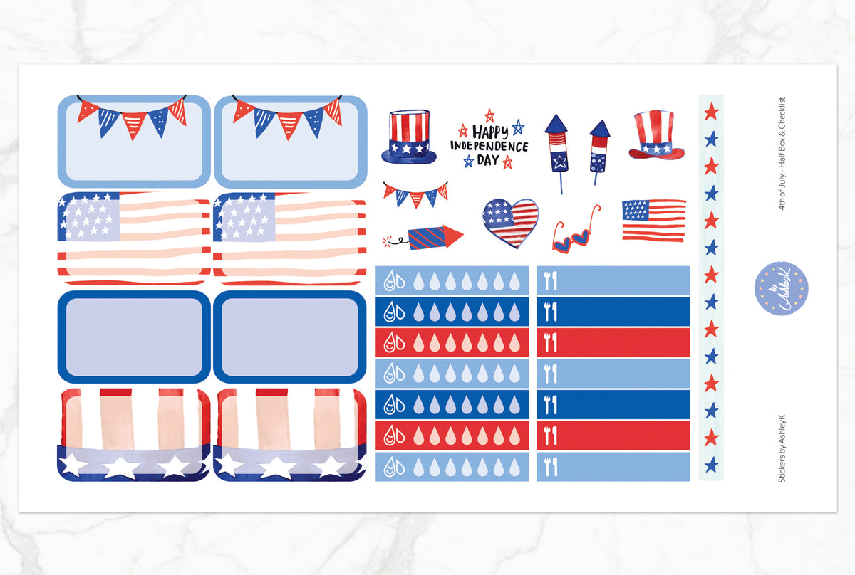 4th of July Weekly Kit - Erin Condren Planner Stickers – Stickers by ...