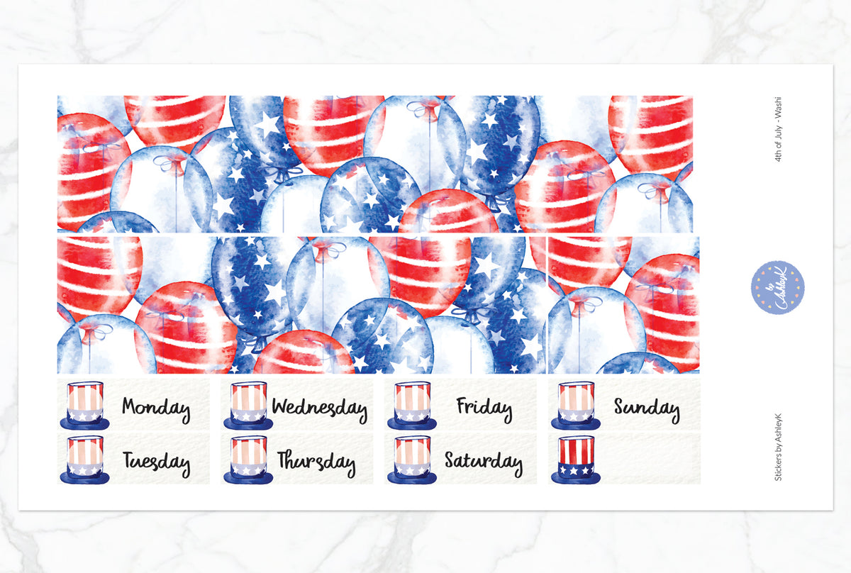 4th of July Weekly Kit - Erin Condren Planner Stickers – Stickers by ...